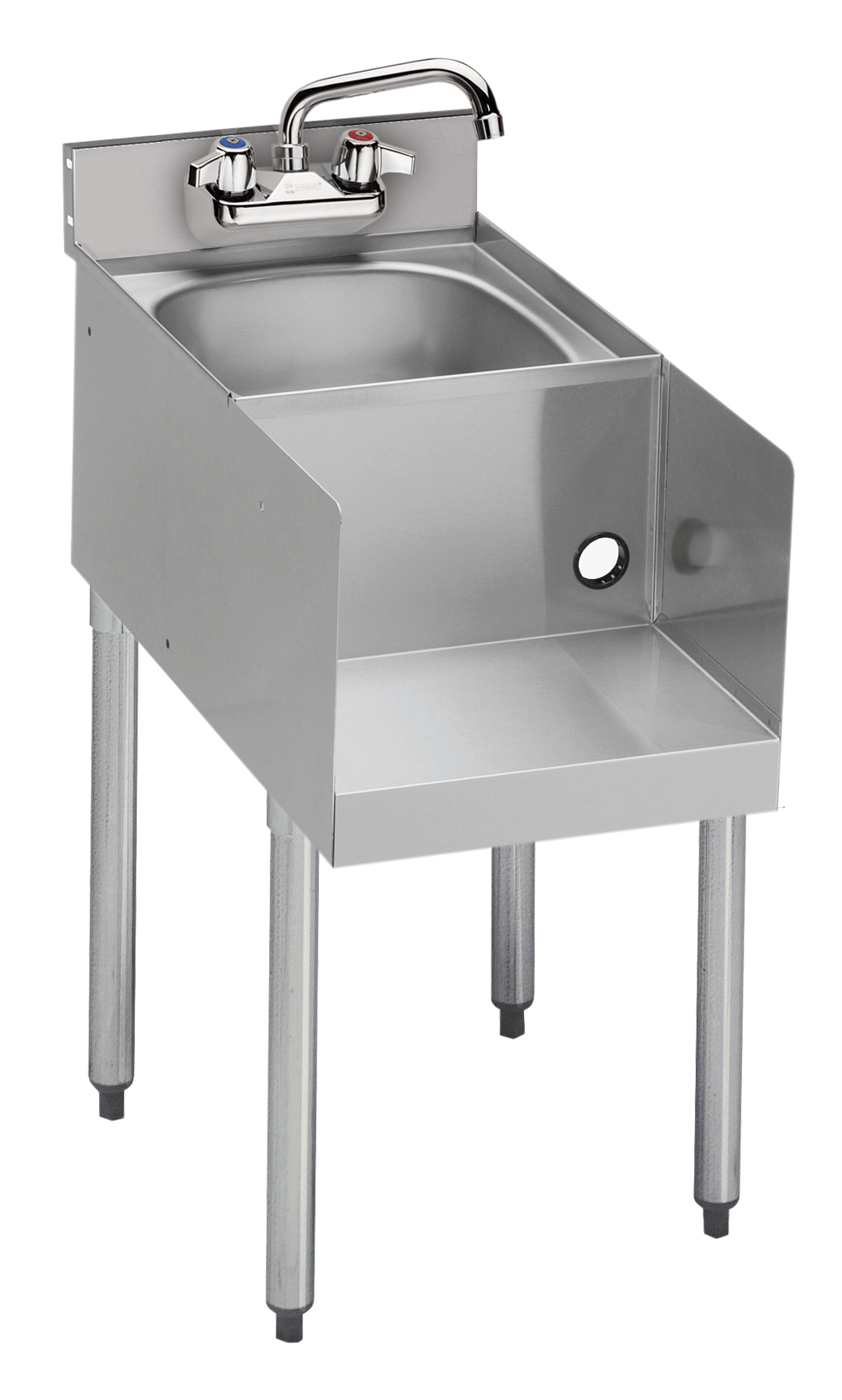 Silver Series 12" Blender/Dump Sink AddOn Unit, Four Legs AddOn