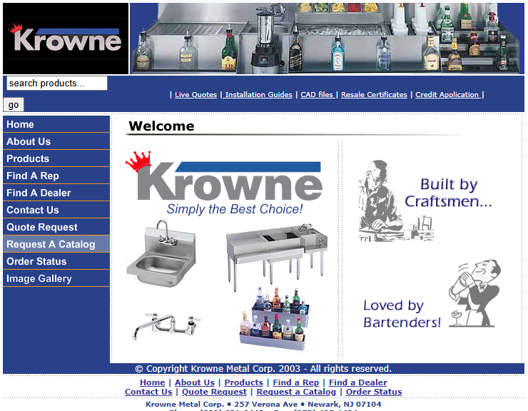 Original Krowne website from 2004