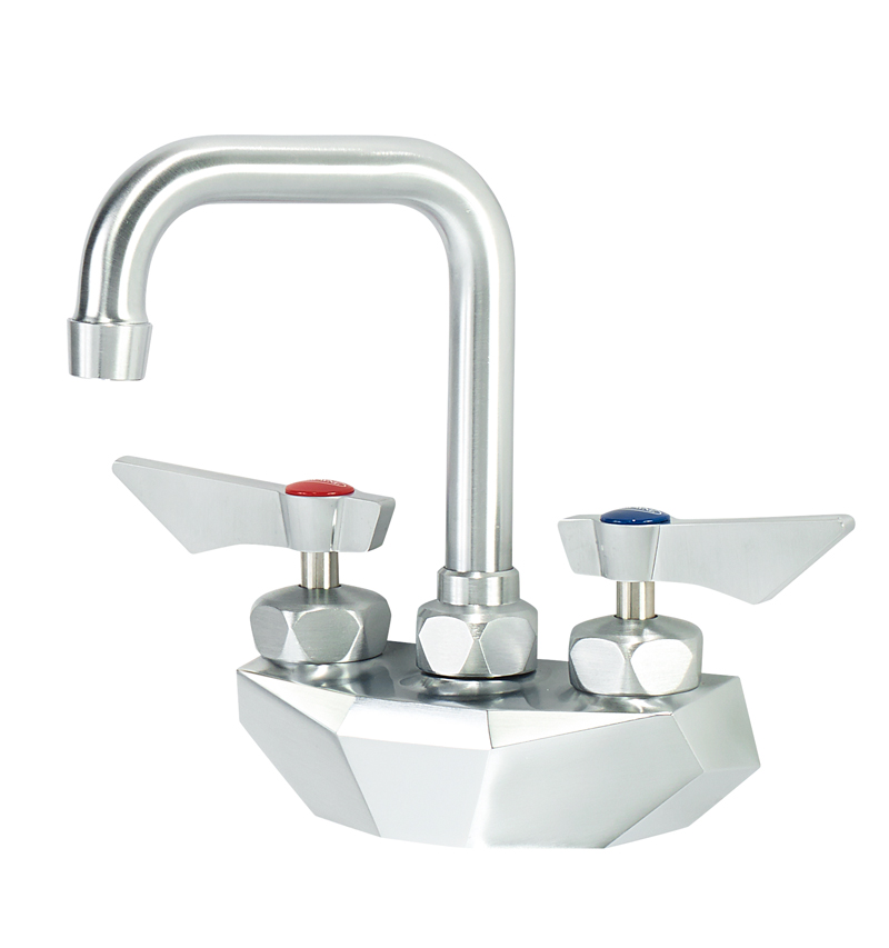 Diamond Series 4" Center Wall Mount Faucet with 41/2" Wide Double Bend