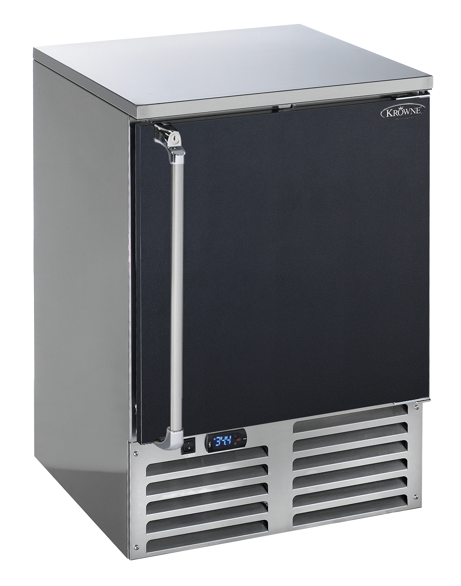 24" Black Vinyl Front Door Mug Froster, Unfinished Top, Right Hinge