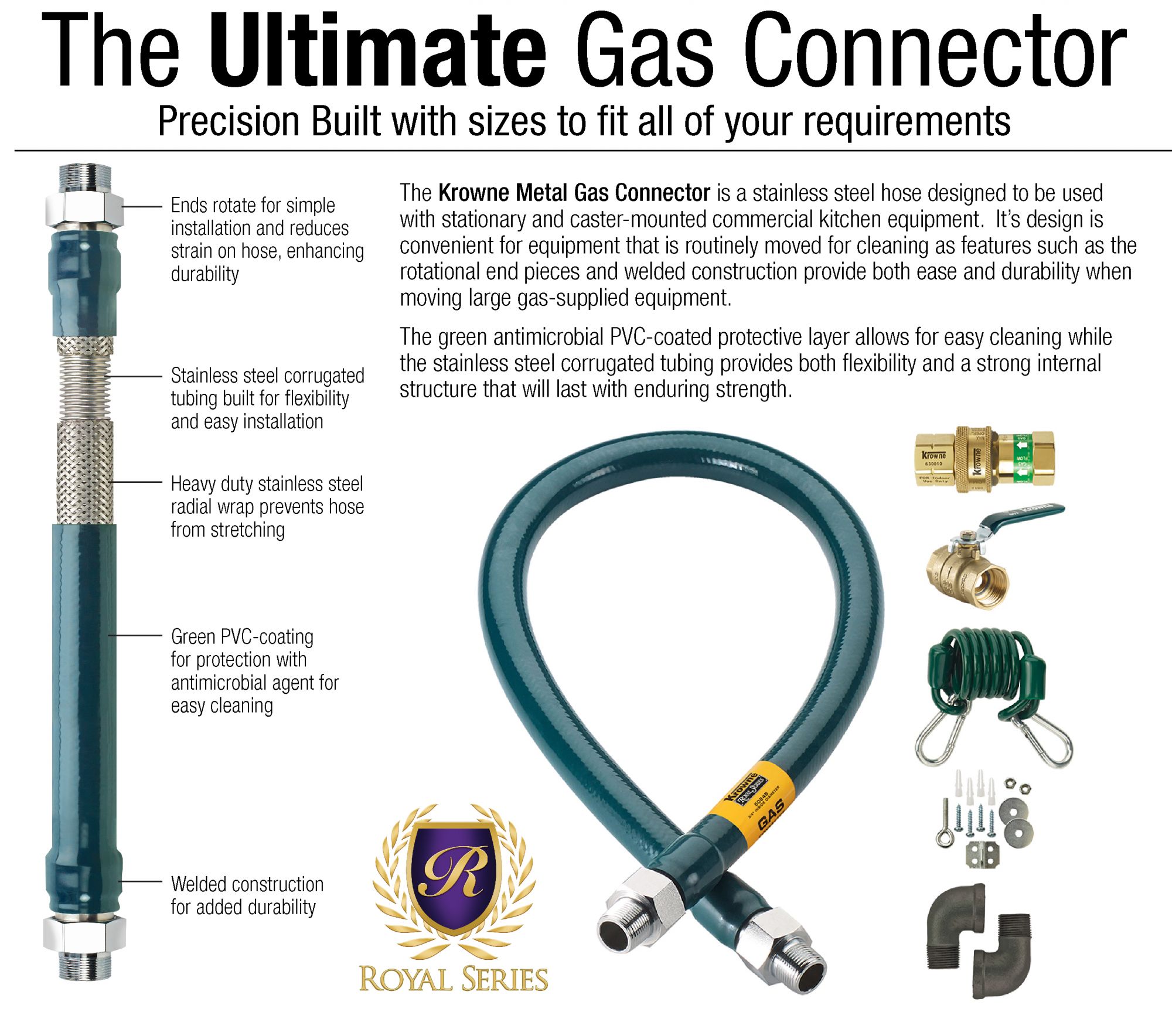 11/4" x 48" Gas Connector Kit 10 Krowne