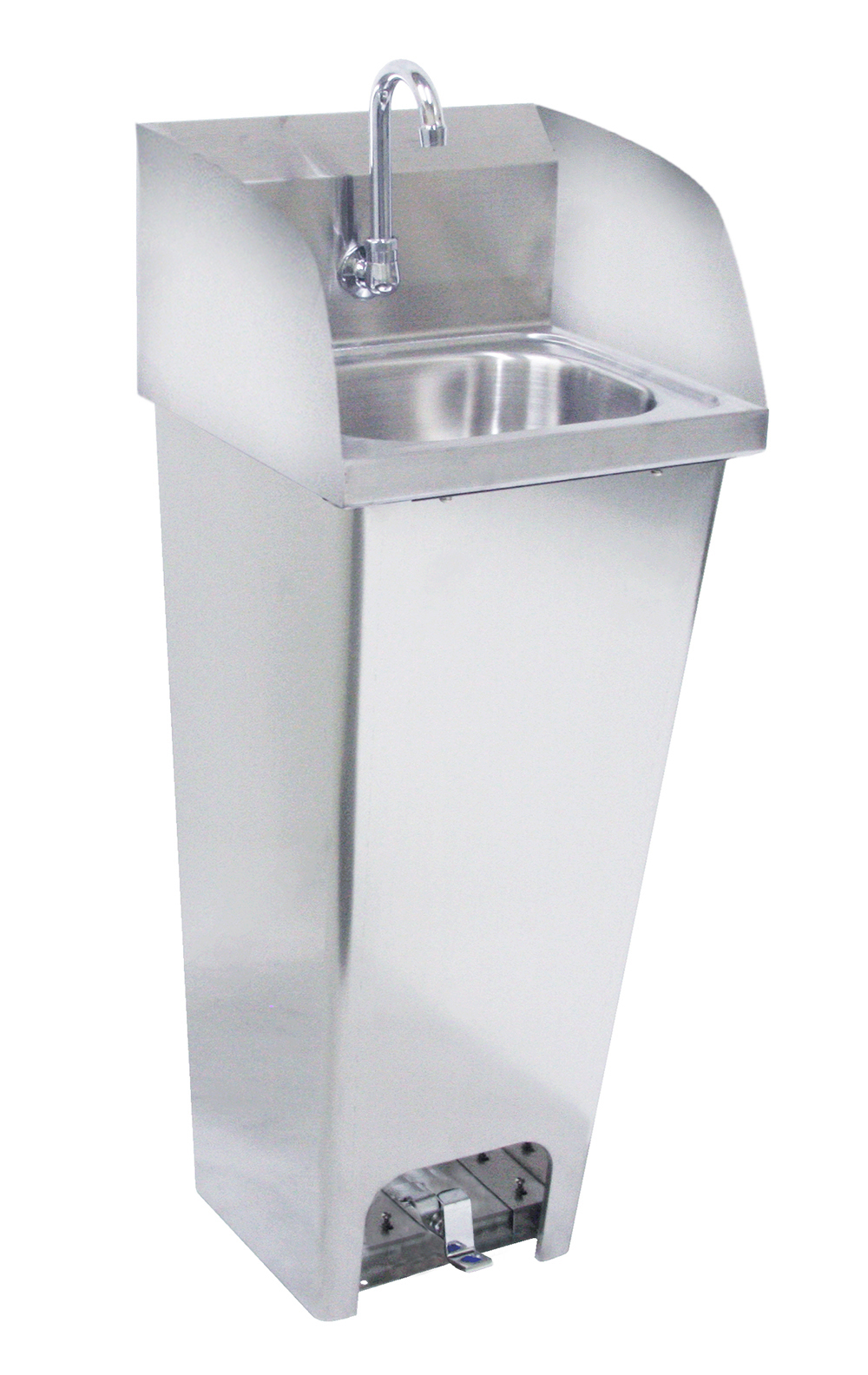 16"W Pedestal Hand Sink with Foot Valve and Side Splashes Hand Sinks