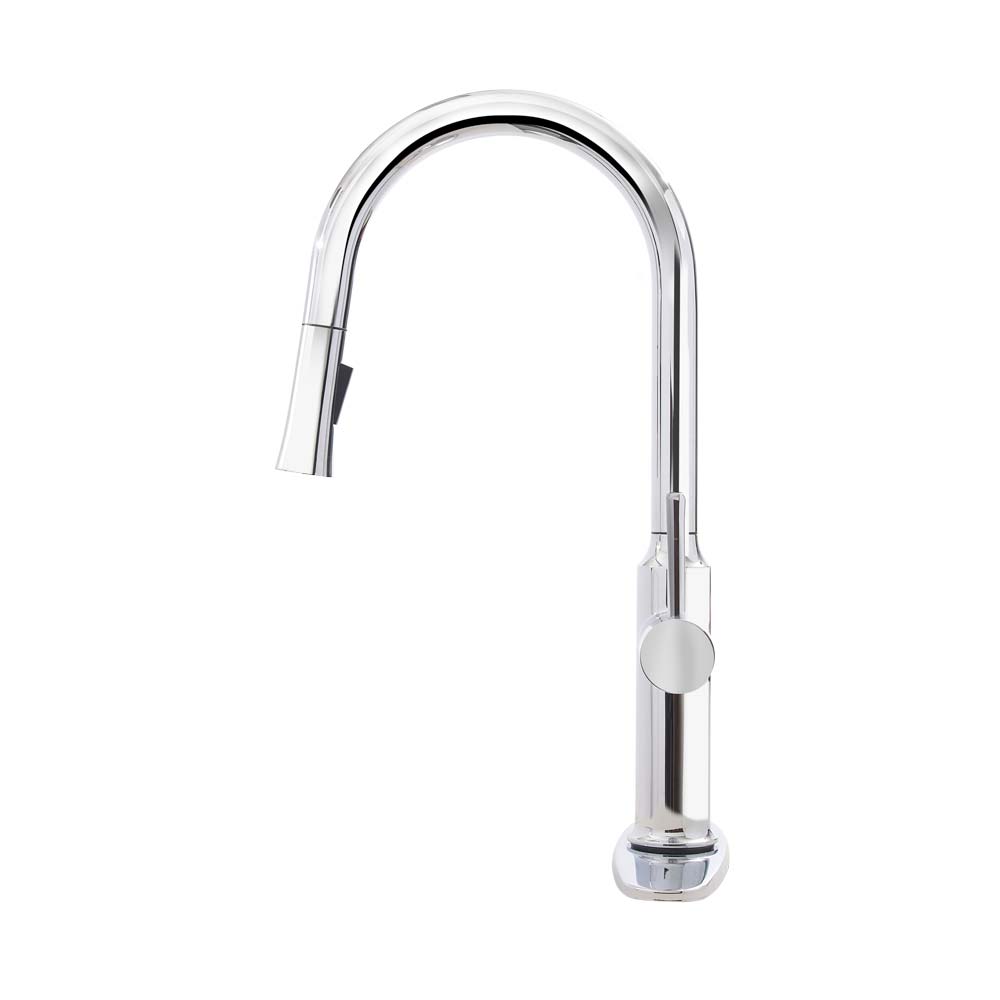 Single Handle Kitchen Faucet with Pull-Down Sprayer, Chrome Finish by Krowne