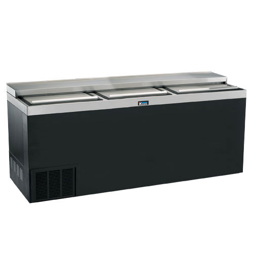 72" Black Vinyl Slide Top Bottle Cooler Krowne