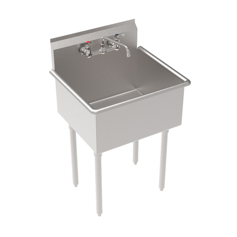 27”W x 24-1/2”D One Compartment Basin Sink, 24” x 21” Bowl by Krowne