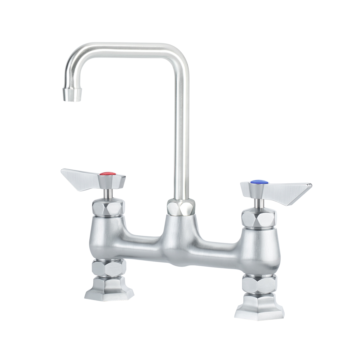 Diamond Series 8" Center Raised Deck Mount Faucet with 6" Wide Double