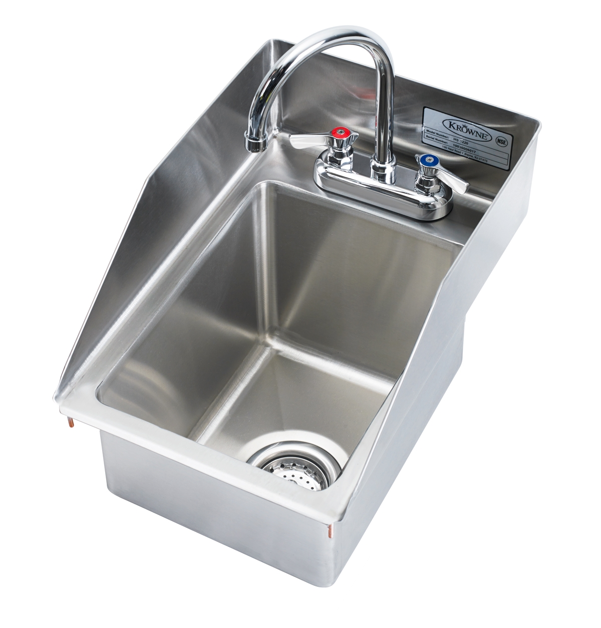 12" x 18" One Compartment DropIn Sink, 5" Deep with Side Splashes Krowne