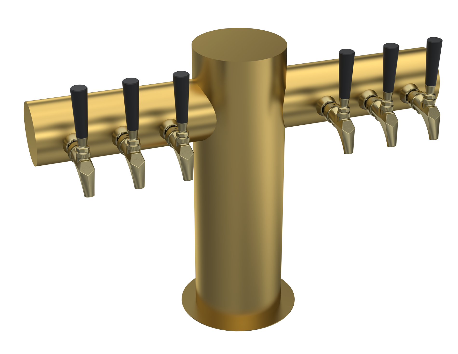 MasterTap Max T-Tower, 6 Faucets, Polished Brass by Krowne