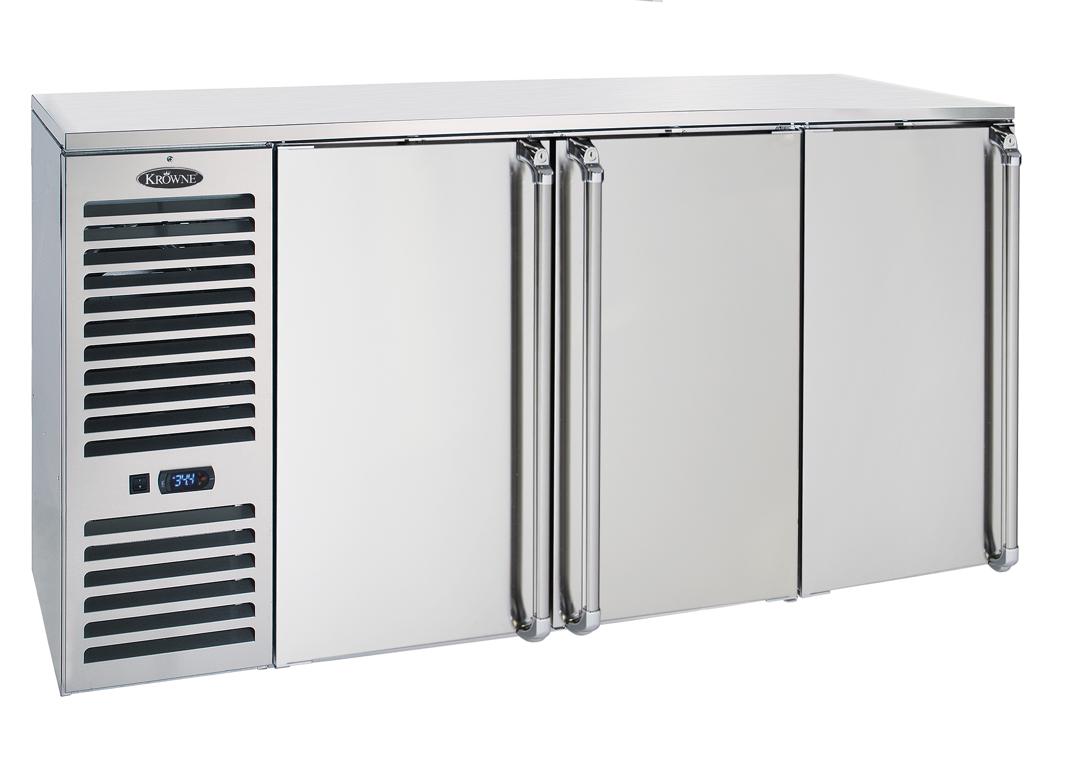72" SelfContained Narrow Door Back Bar Refrigeration Three Door Krowne